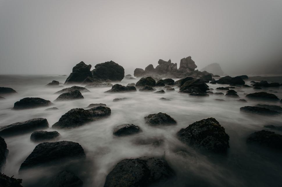 Free Image of Fog and Ocean  
