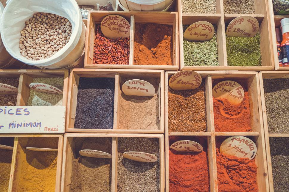 Free Image of Spices For Sale at Market  