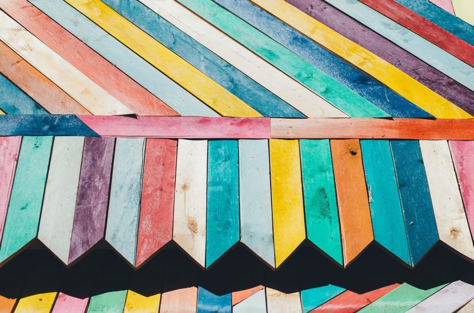 Free Image of Multicolored Wooden Planks 