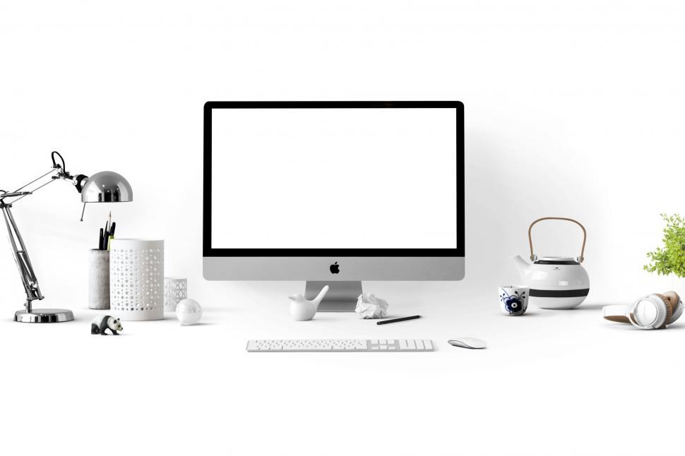 Free Image of Desktop Computer on White Desk 