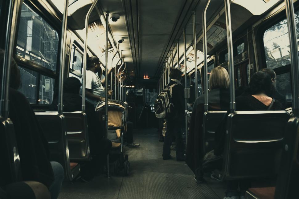 Free Image of Inside view of subway train  