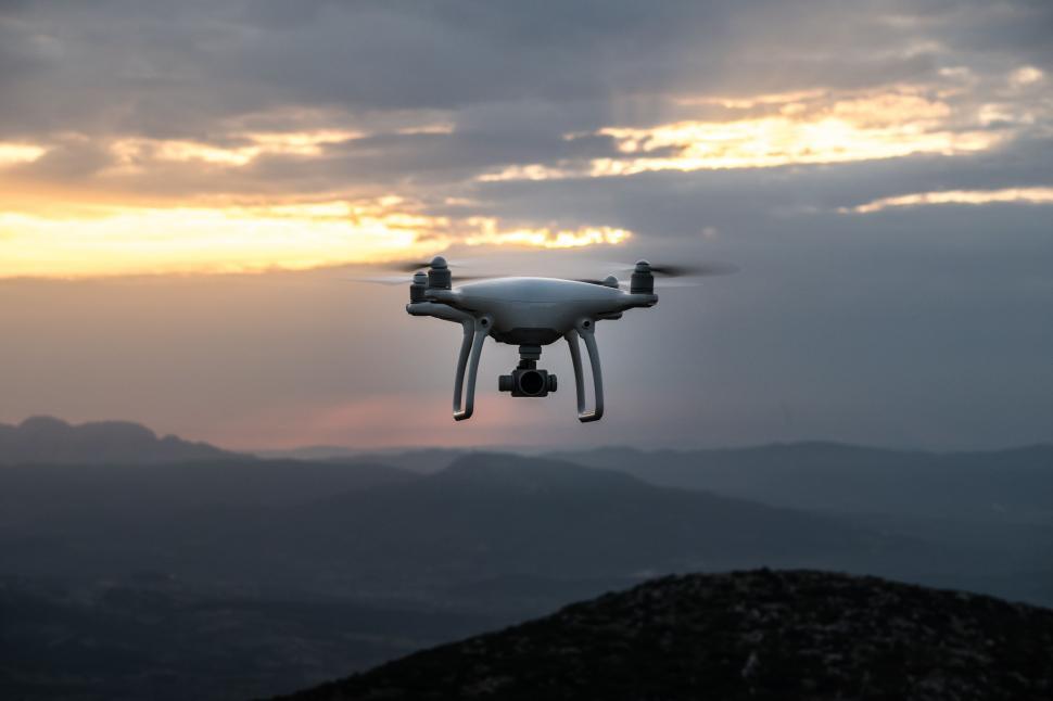 Free Image of Drone and Sunset Sky  