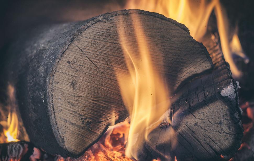 Download Free Stock Photo of Burning Log  