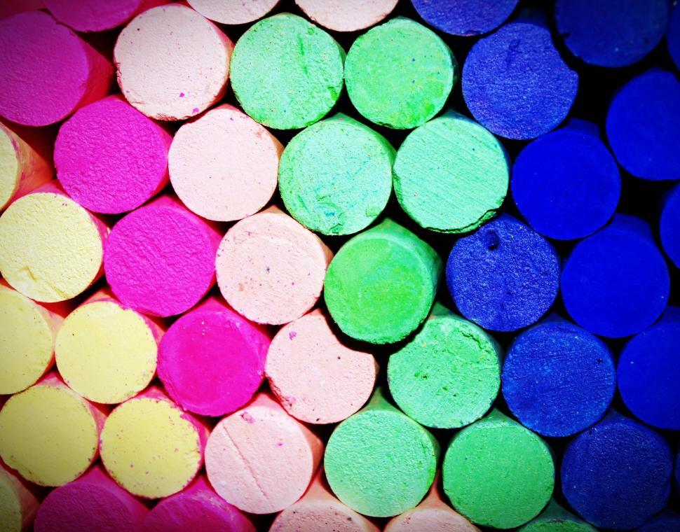 Free Image of Colorful Chalks - Background  