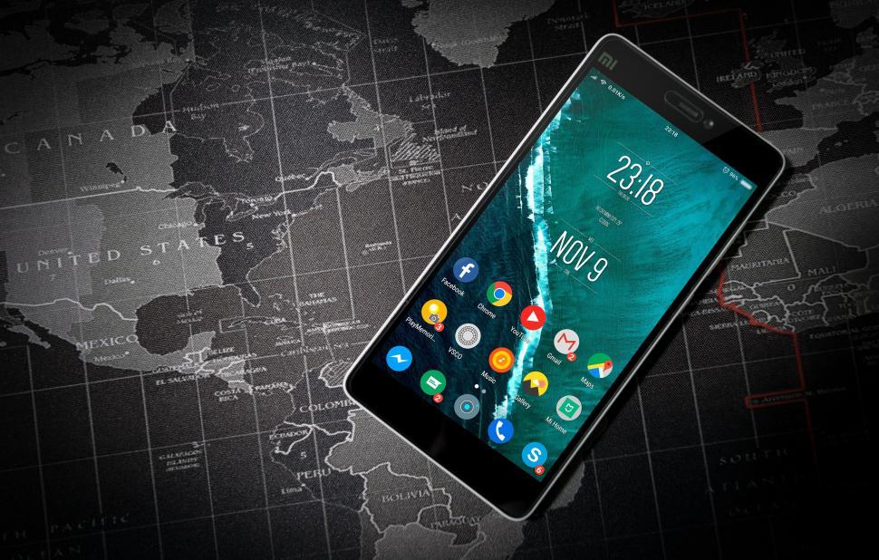 Free Image of Android Phone on Map 