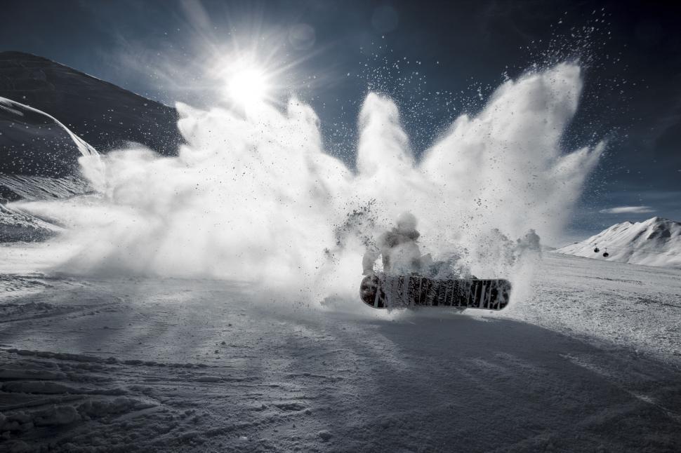 Free Image of Snowboarding in Snow 