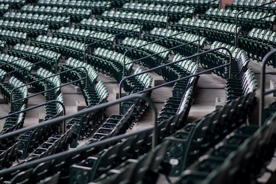 Free Image of Empty Stadium Chairs  
