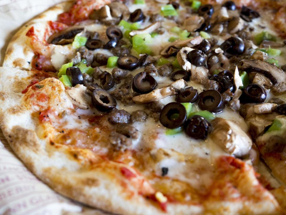 Free Image of Pizza with black olives  