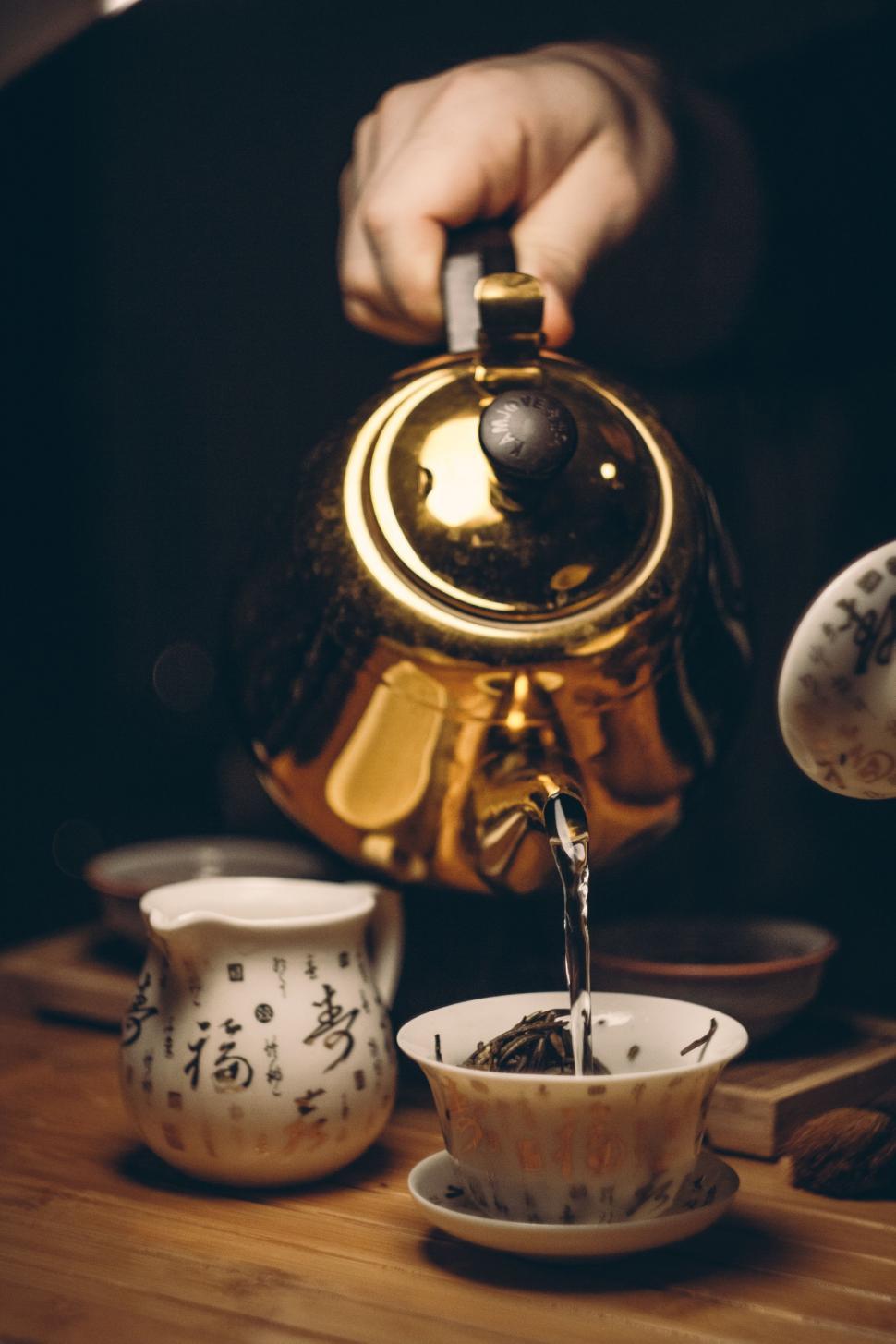 Free Image of Making Green Tea with Water  