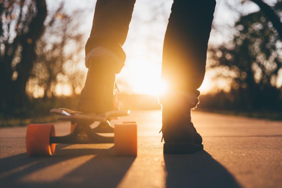 Free Image of Skateboard and Sun glare 