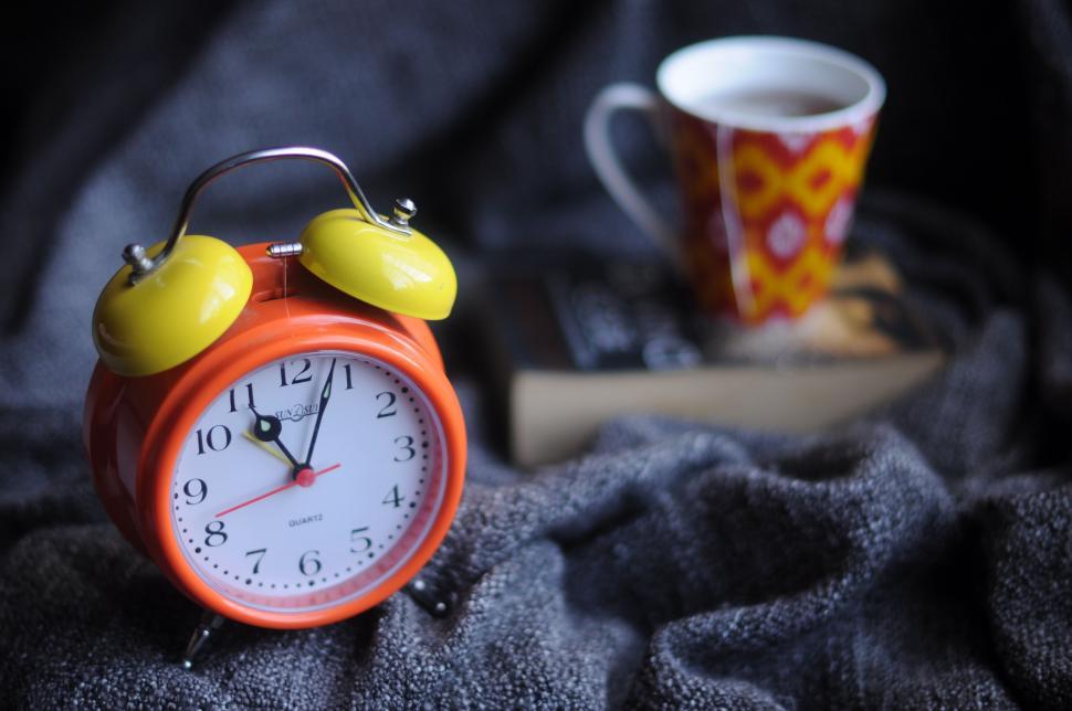 Free Image of Yellow orange Alarm Clock  