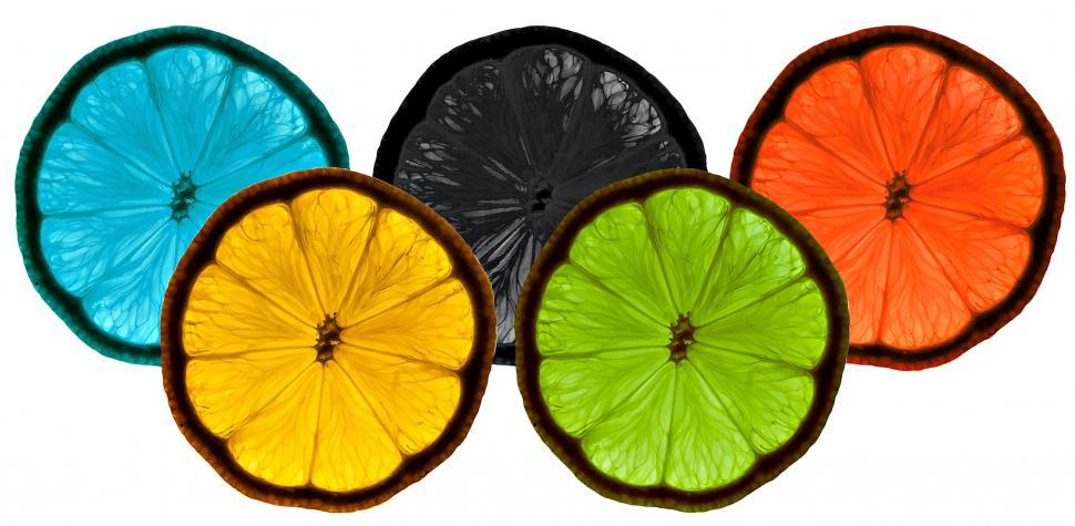 Free Image of Colorful Lemon Slices  