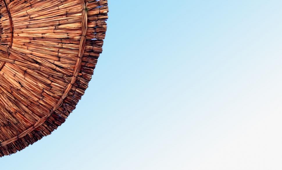 Free Image of Thatch roof and Sky  