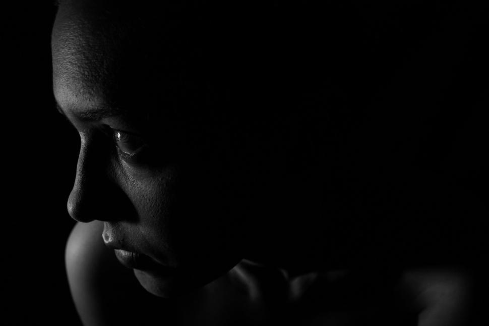 Free Image of Dark View of Woman Face  