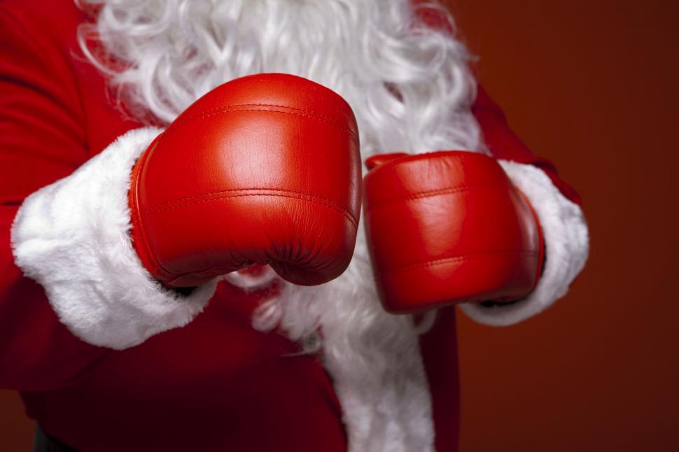 Free Image of Santa in Boxing Gloves  