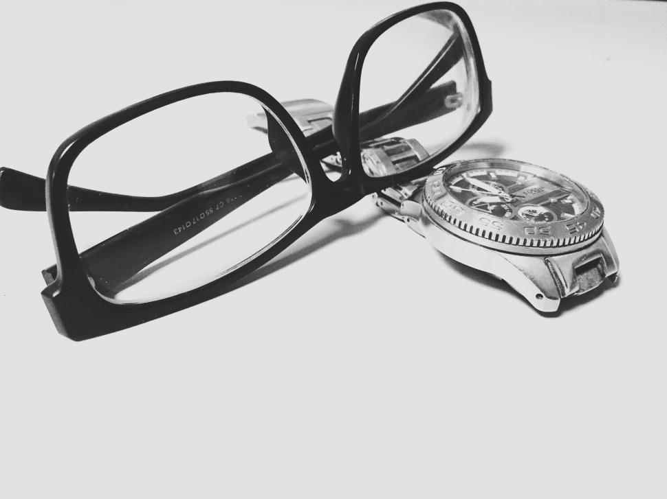 Free Image of Wristwatch and Spectacles 