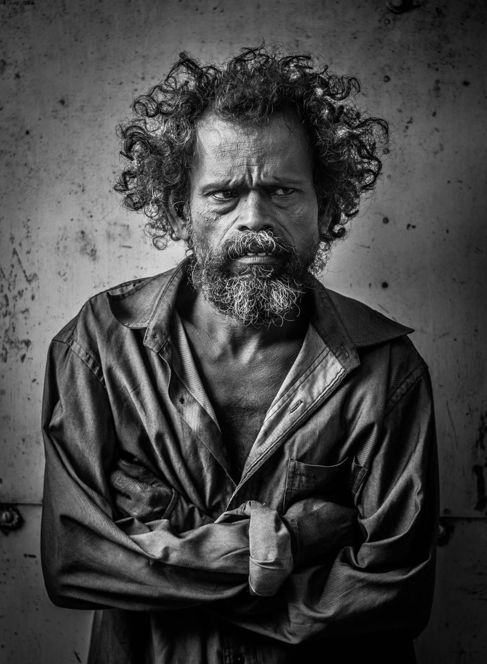 Download Free Stock Photo of Portrait of Homeless Old Man  