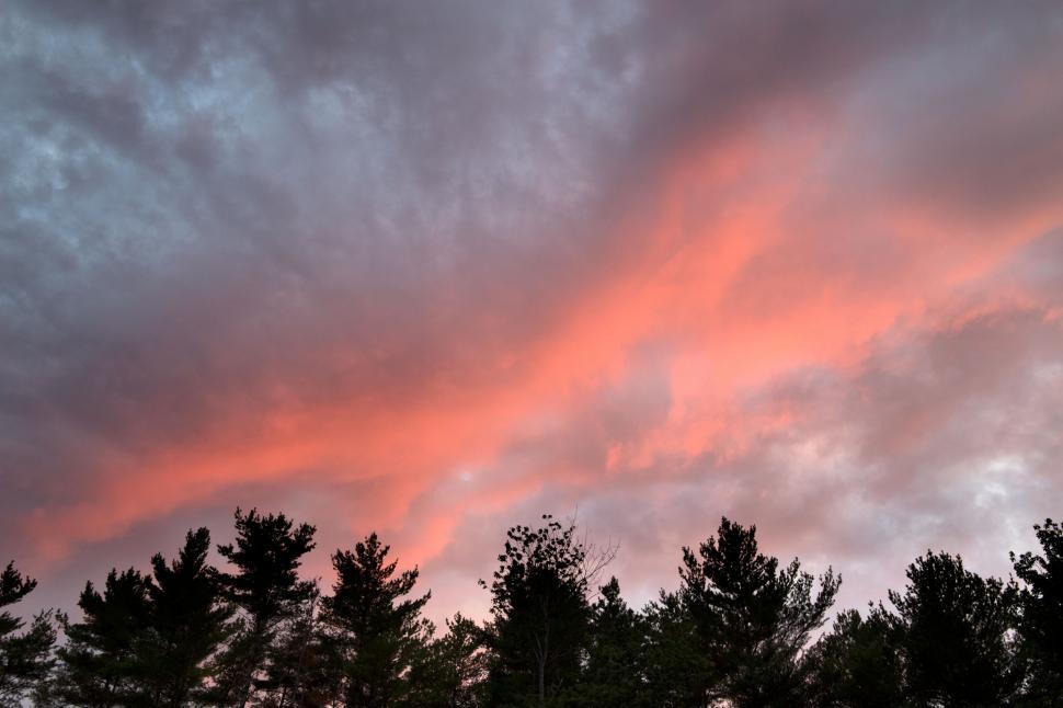 Free Image of Pink and White Sunset Clouds  