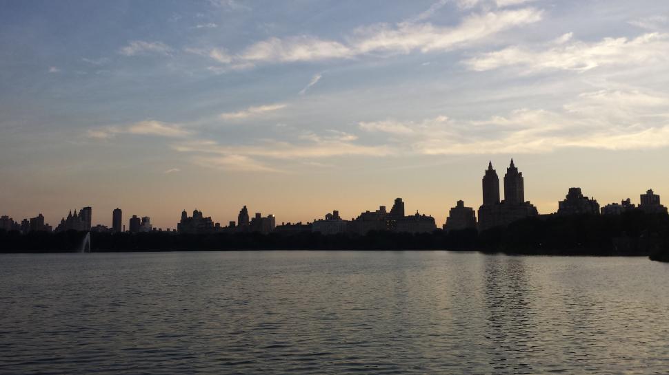 Free Image of River and New York City During Sunset  