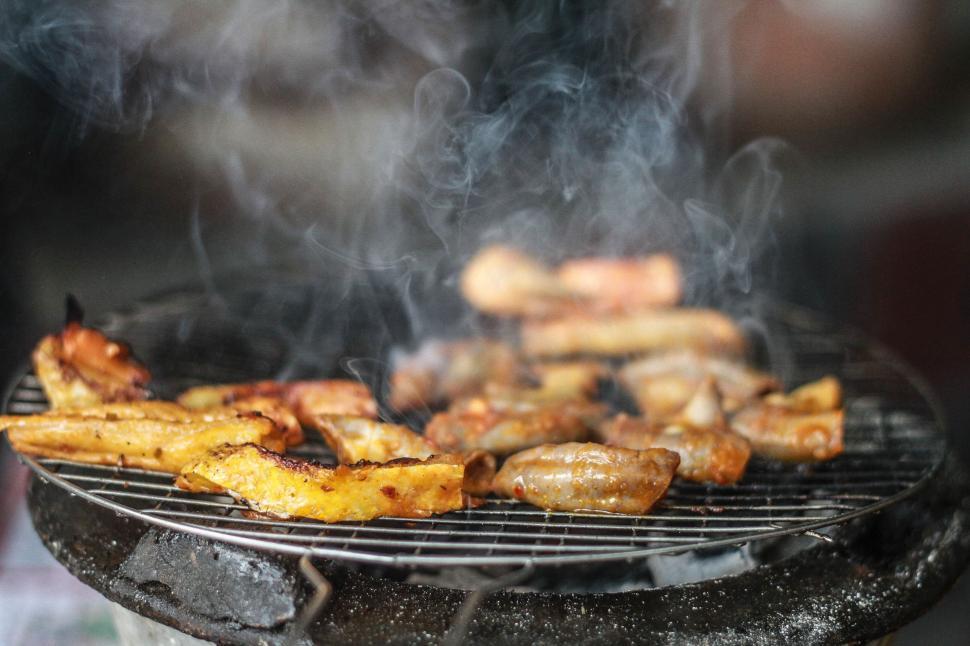 Free Image of Food on BBQ Grill 