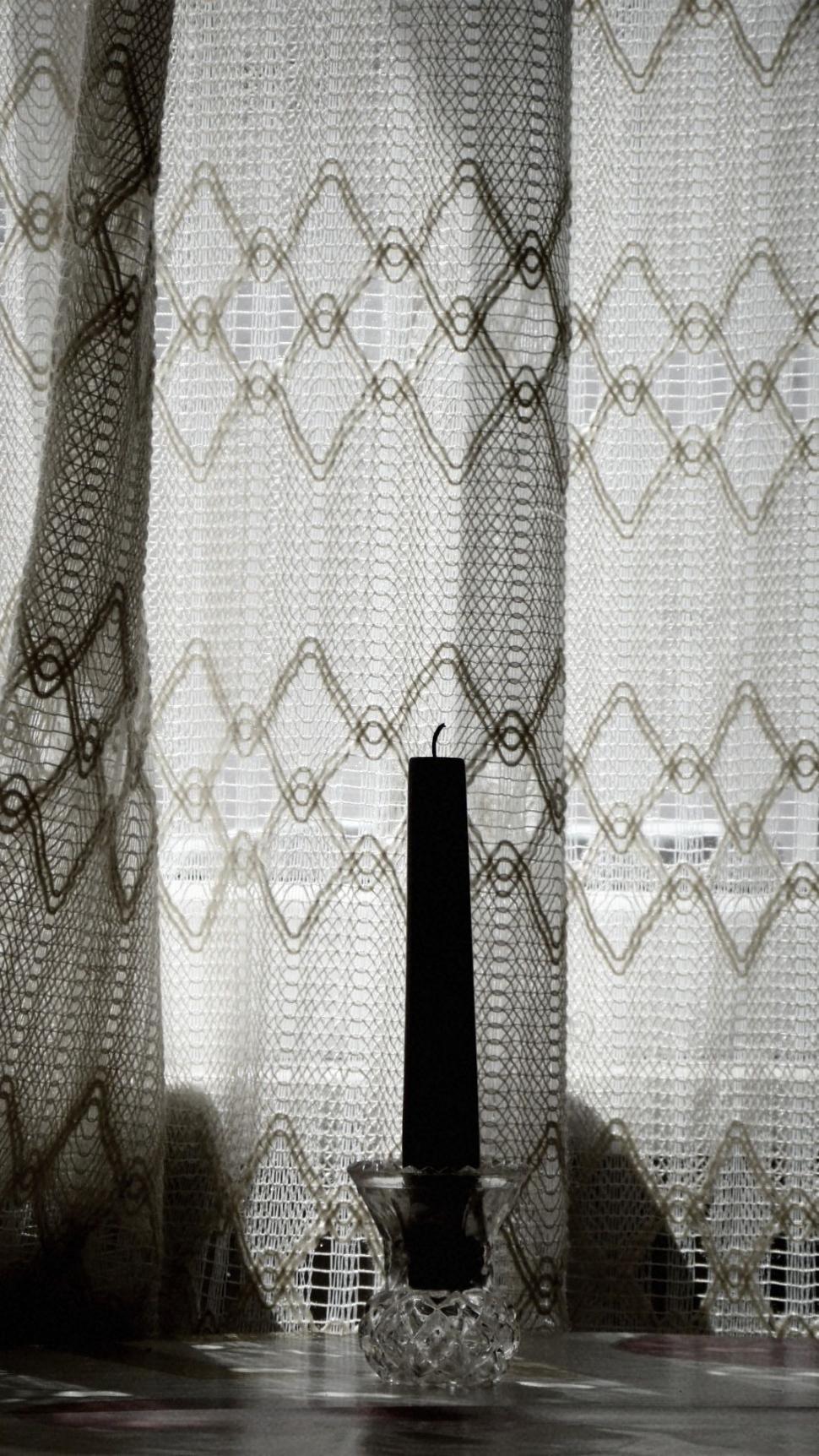 Free Image of Curtain and Candle  