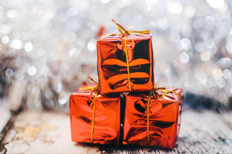 Free Image of Christmas gift boxes 
