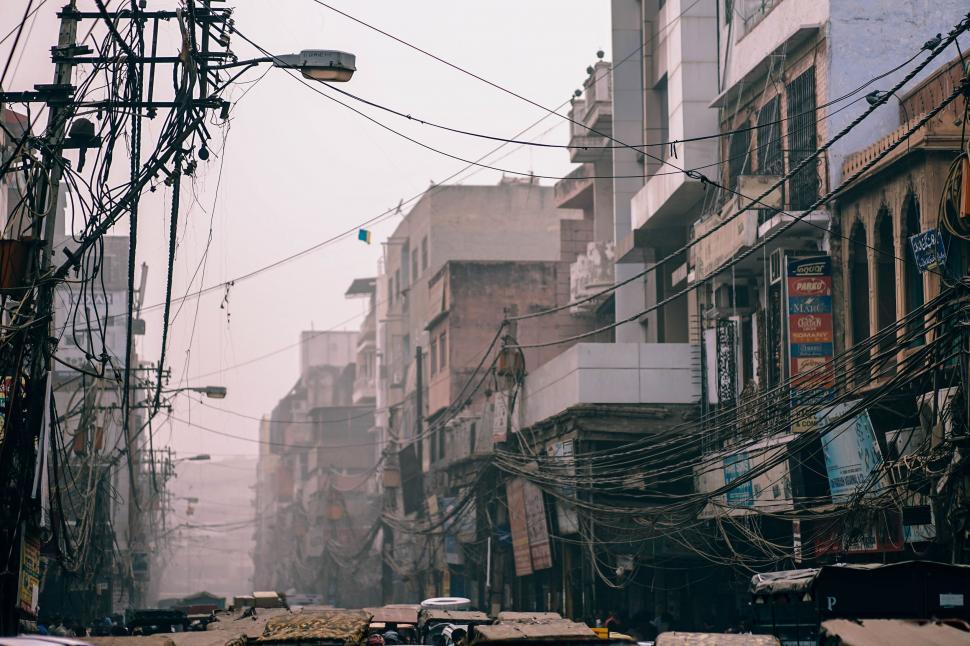 Free Image of Overhead Wires in Old Delhi 