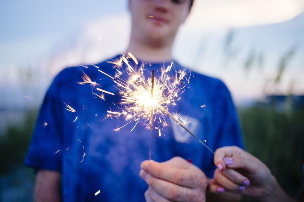 Free Image of Two Sparklers  