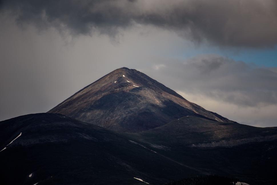Free Image of Volcano Mountain and clouds  