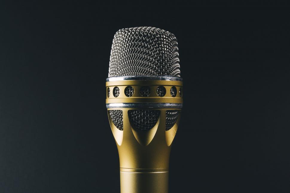 Free Image of Golden Microphone 