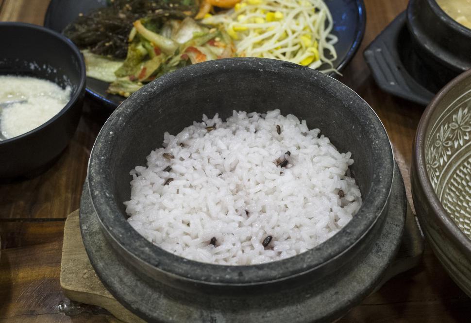 Free Image of Korean stone bowl with rice  