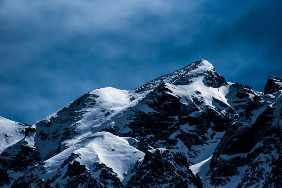 Free Image of Snow Capped Rock Mountains 