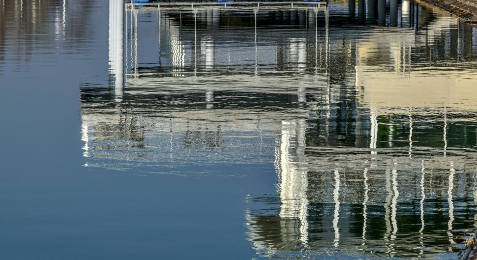 Free Image of Lake with Jetty Reflection  