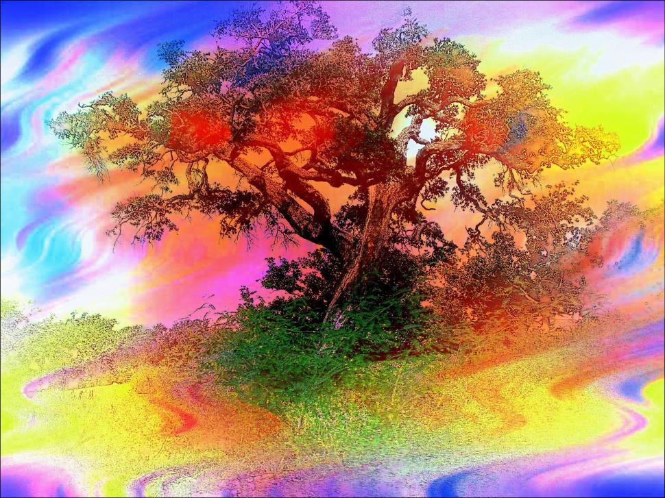Free Image of Colorful Painting of Tree 
