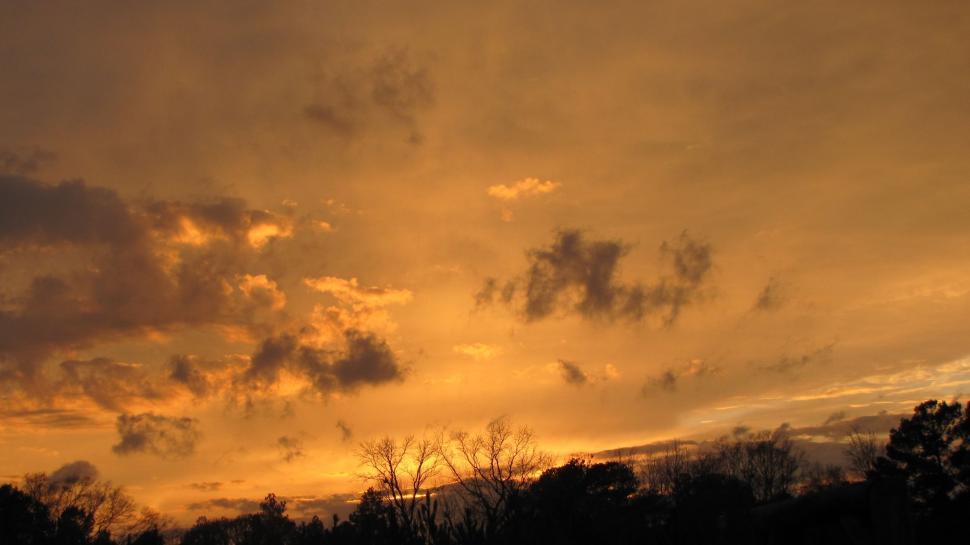 Free Image of Golden Sunset Sky  