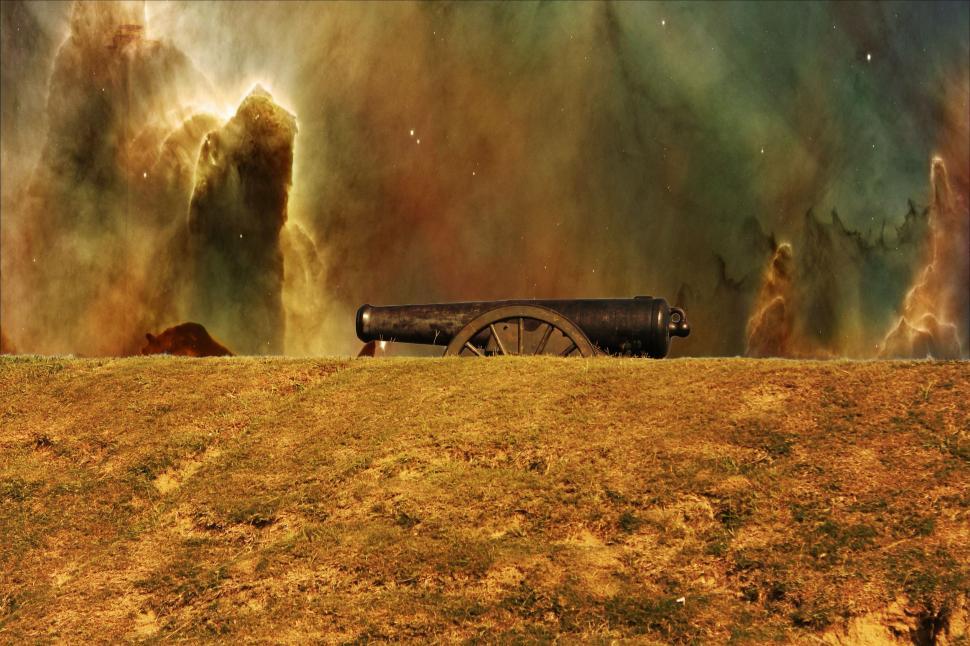 Free Image of Cannon at battleground - Digitally Enhanced 
