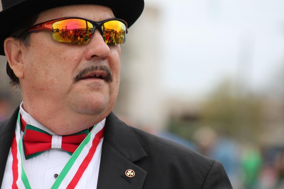 Free Image of Man in Louisiana Irish-Italian Parade - Looking away  