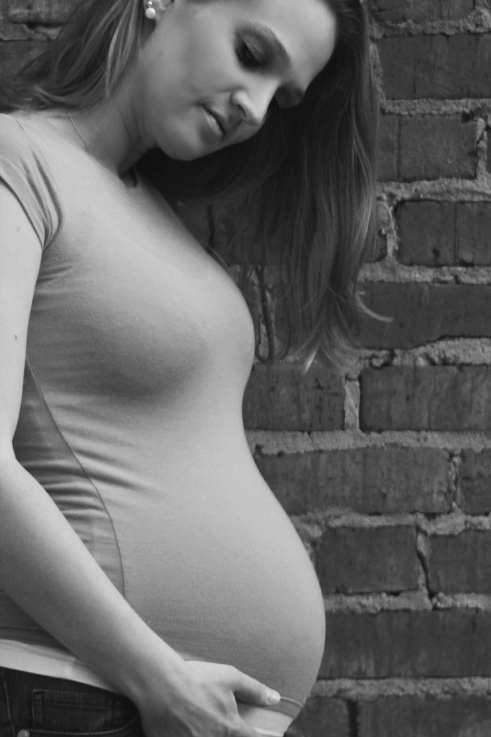 Free Image of Pregnant Woman and wall  