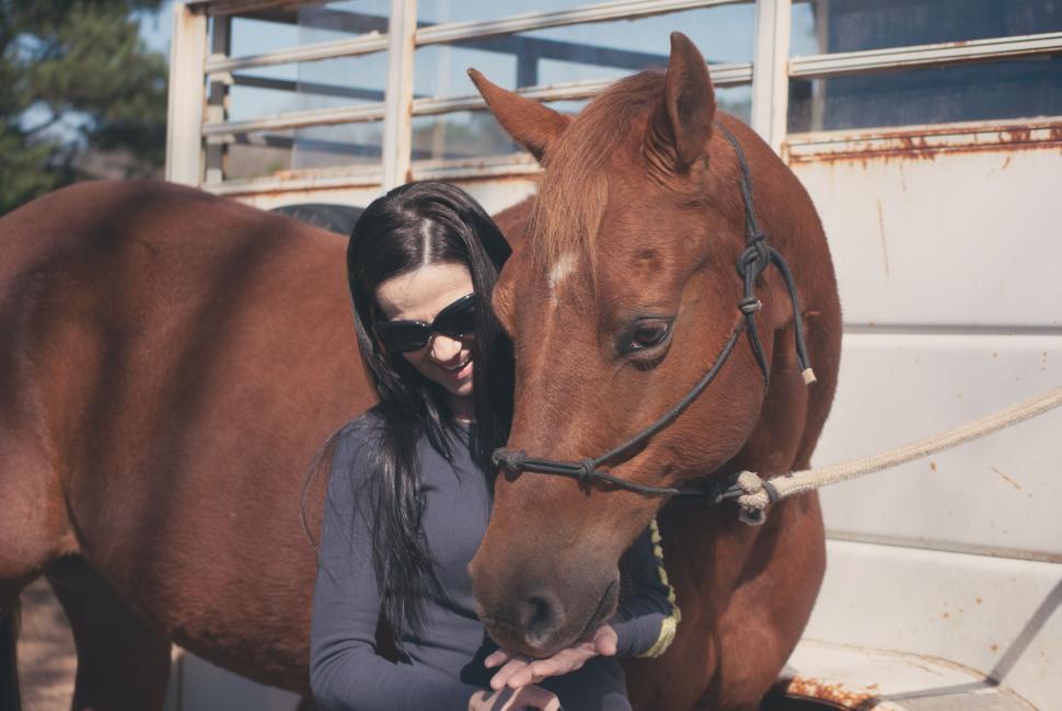 Free Image of Woman and Horse  