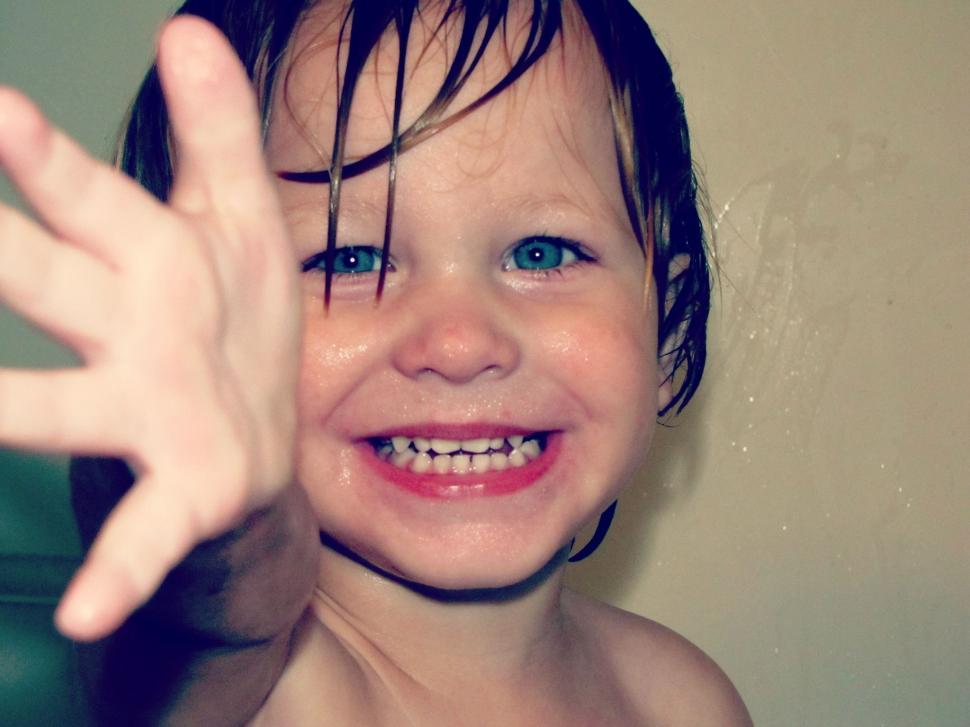 Free Image of Cheerful Little Wet Boy - Looking at camera  