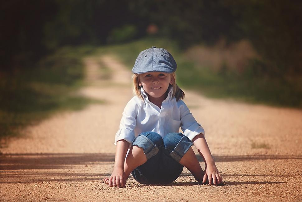 Free Image of Little Boy in Newsboy cap - Looking at camera  