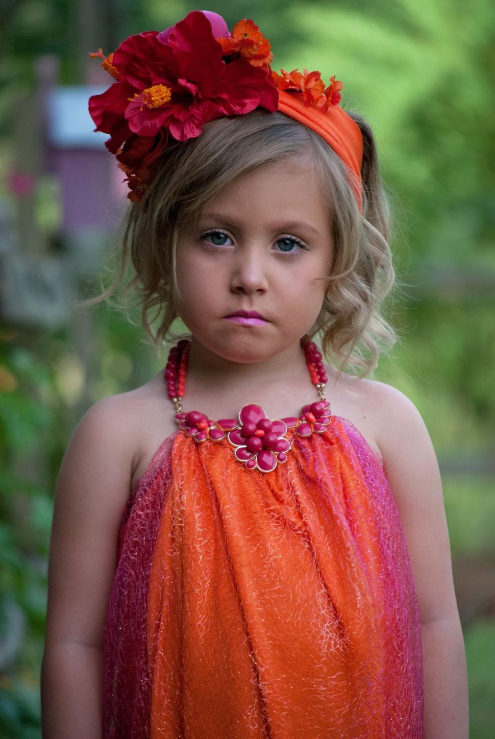 Free Image of Cute Little Girl - Looking Sad  