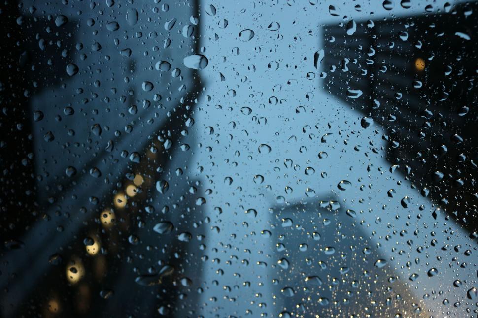 Download Free Stock Photo of Raindrops on glass  