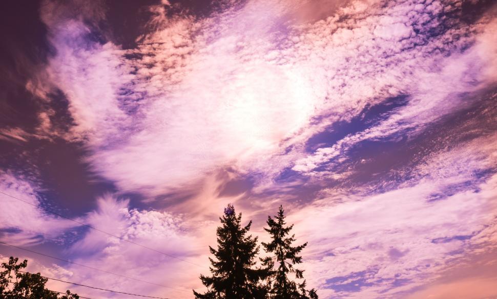Free Image of Purple sky with clouds 