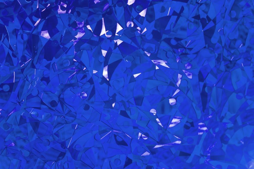 Free Image of Close up of abstract blue glass mosaic 