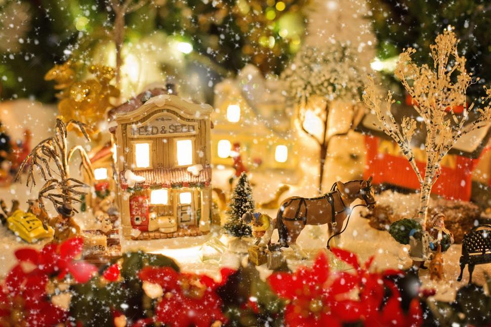 Free Image of View of Christmas village 