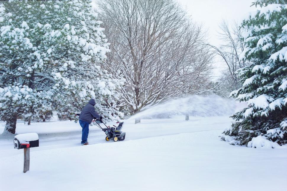 Free Image of Man with Snow blower 