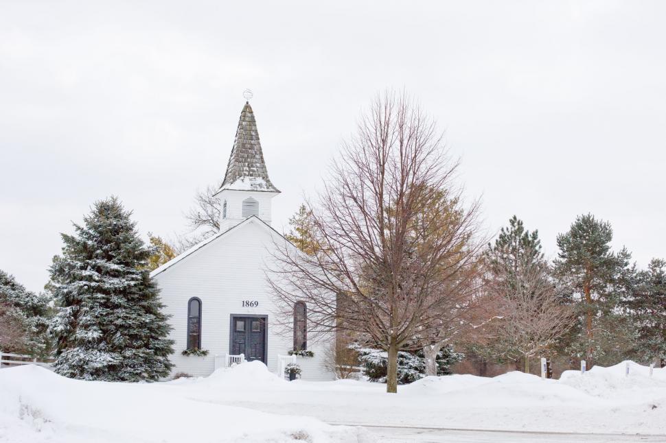 Free Image of Quaint Chapel in Winter 