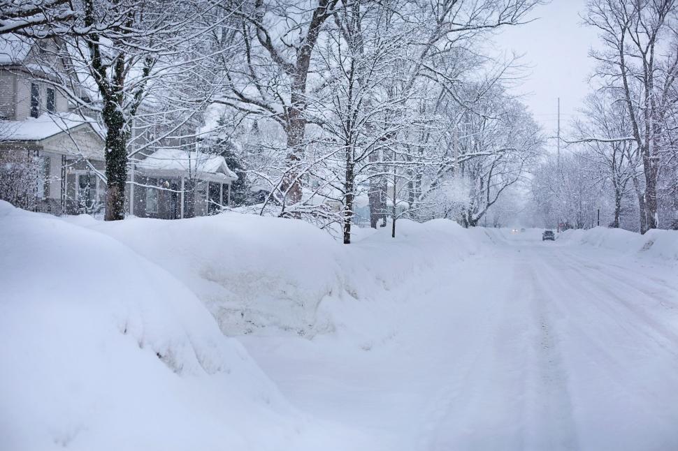 Free Image of Snowy Road and Car  