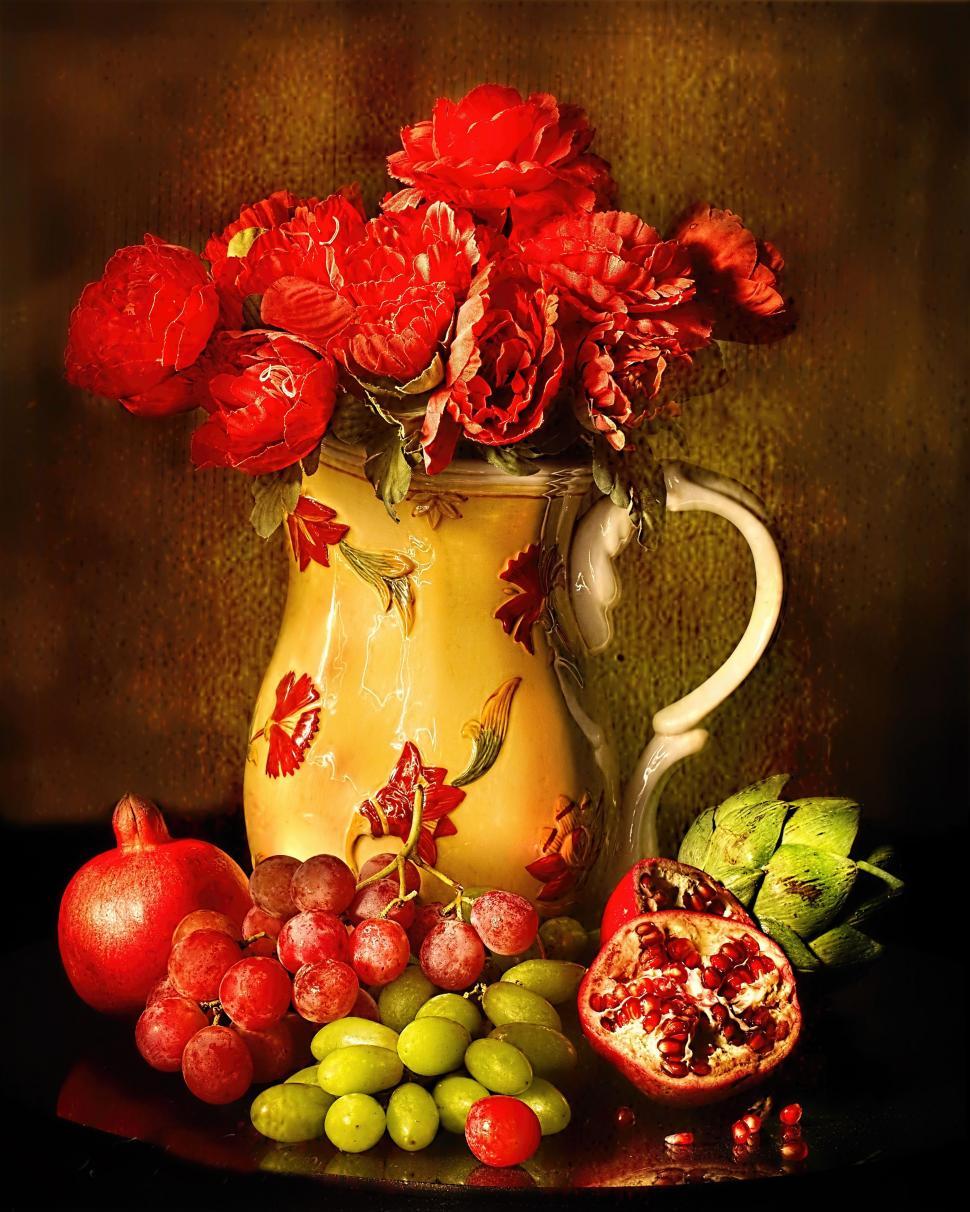 Free Image of Fruits and Flowers  